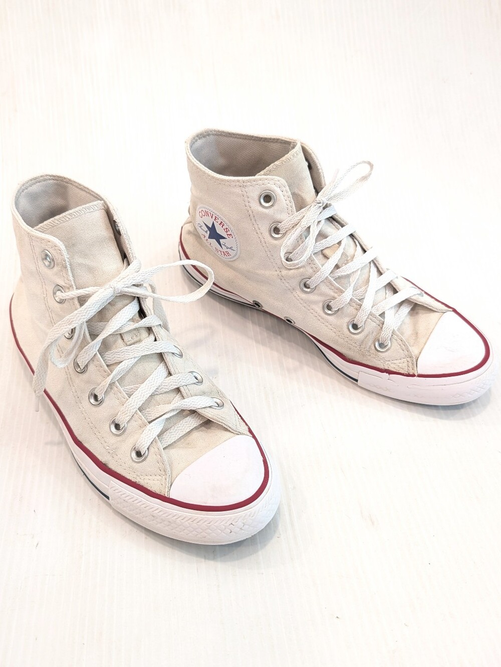 CONVERSE All Star High Top White Canvas Sneakers Size 8 Women's